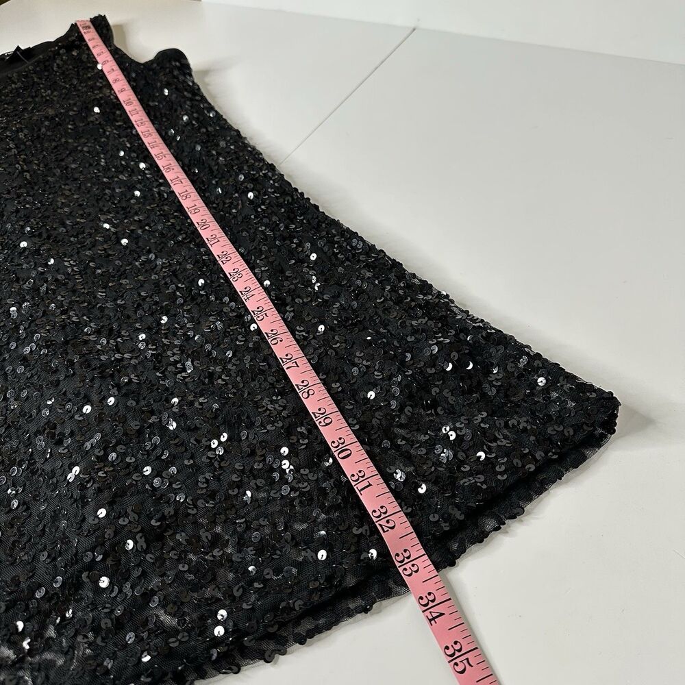 Rue 21 Black Sequin Mini Dress Lined LBD Cocktail Party Glam Event HOCO Sz L - Picture 13 of 14